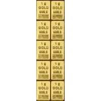 Tablettes d’or 10 x 1g Acheter des tablettes de lingots d'or